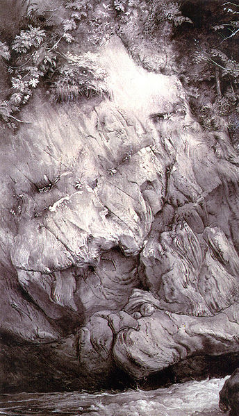 John Ruskin, Study of Gneiss Rock, 1853. Ashmolean Museum, Oxford, England