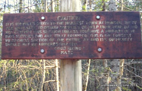 sign at northern end of 100-mile section