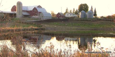 Hastings Heritage Trail, Malone, barn and pond east of Deloro Road