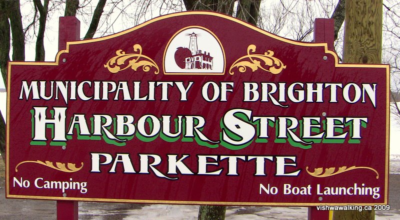 parkette sign, Harbour St., Brighton