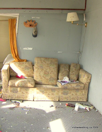 inside abandoned cottage