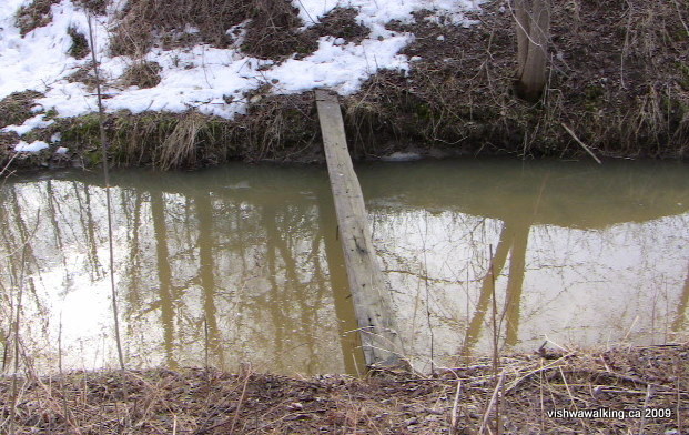 Tyendinaga, abandoned railway, east of Great Oak Lodge lane, log bridge