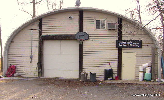 Tyendinaga, abandoned railway, the Quinte Bay Contract Flooring building