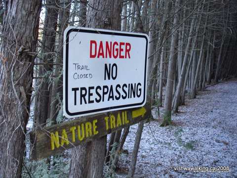 vanderwater nature trail sign
