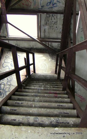 Lakefield cement plant - stairs, looking down