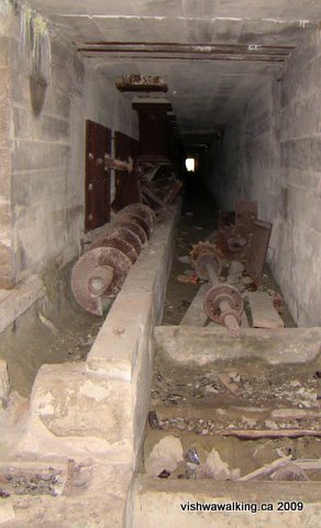 Lakefield cement plant, bars at end of basement tunnel