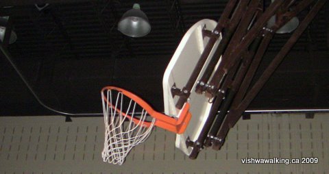 Prince Edward Heights, basketball net in gym