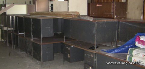 Prince Edward Heights, desks in small building