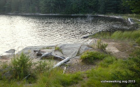 algonquin, highland backpacking trail, little beach, top of Provoking Lake