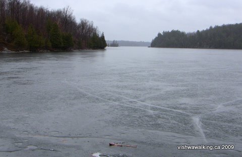 Gould lake Conservation Area, the lake itself, looking north from a point on the mine loop.