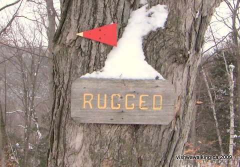 rideau trail, "rugged" sign
